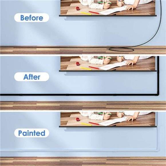 125" Cable Raceway Kit - 8X L15.7in W0.59in H0.4in, Small-Black - Picture 3 of 6